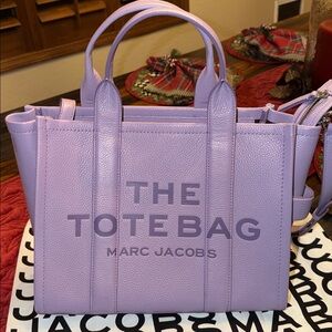 Marc Jacobs Leather “The Tote Bag” Medium Size in Lavender